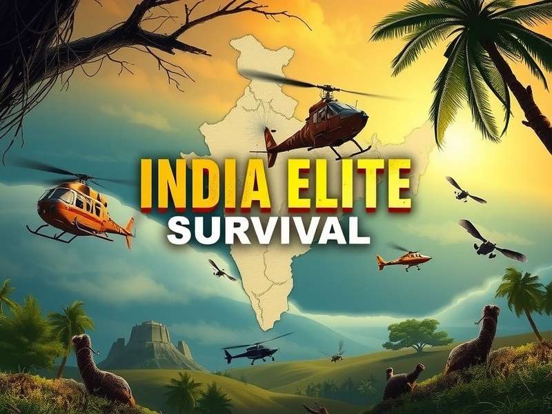 India Elite Survival game cover showing Indian landscapes and survival elements